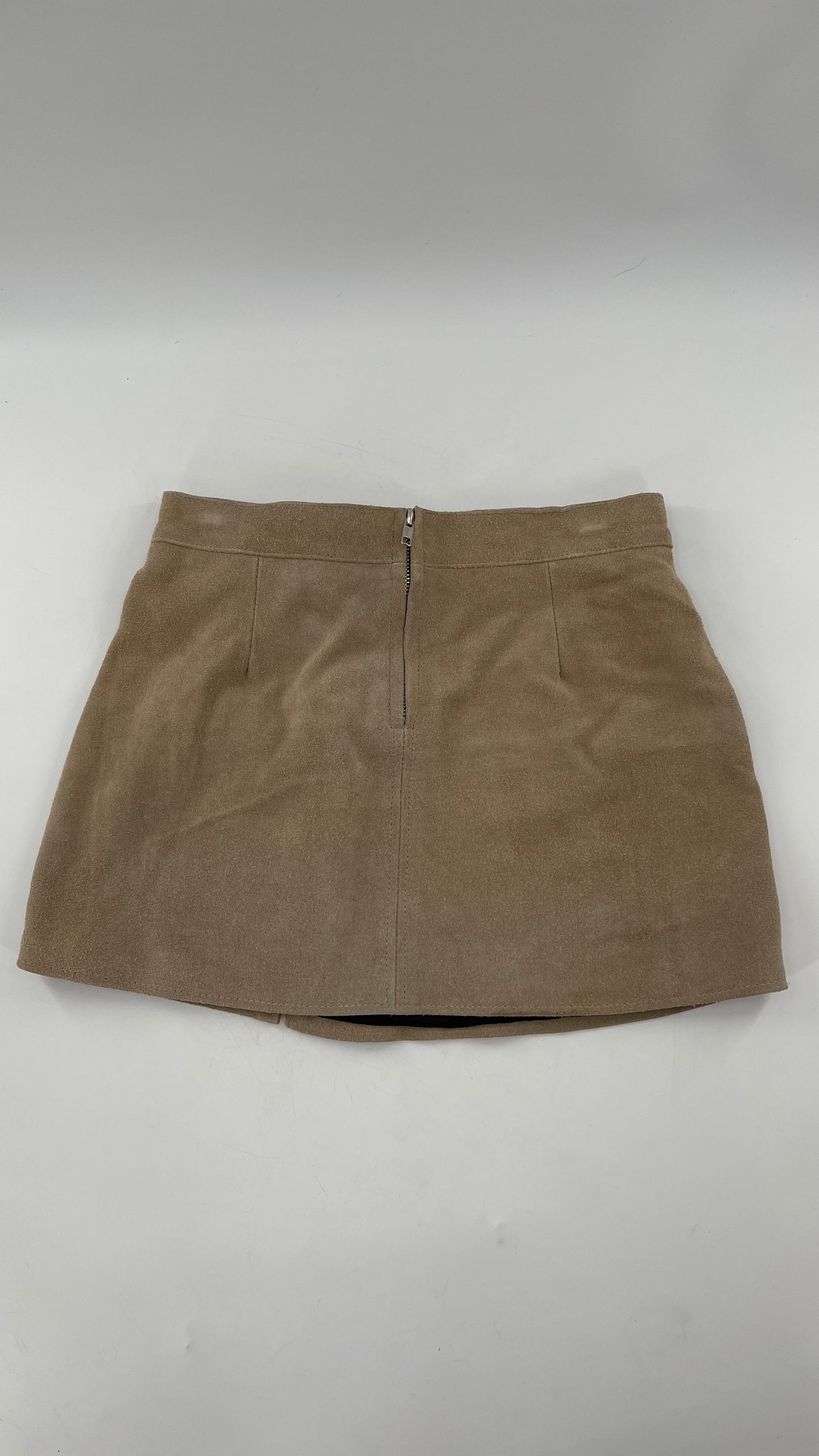 Free People Understated Genuine Suede Light Tan