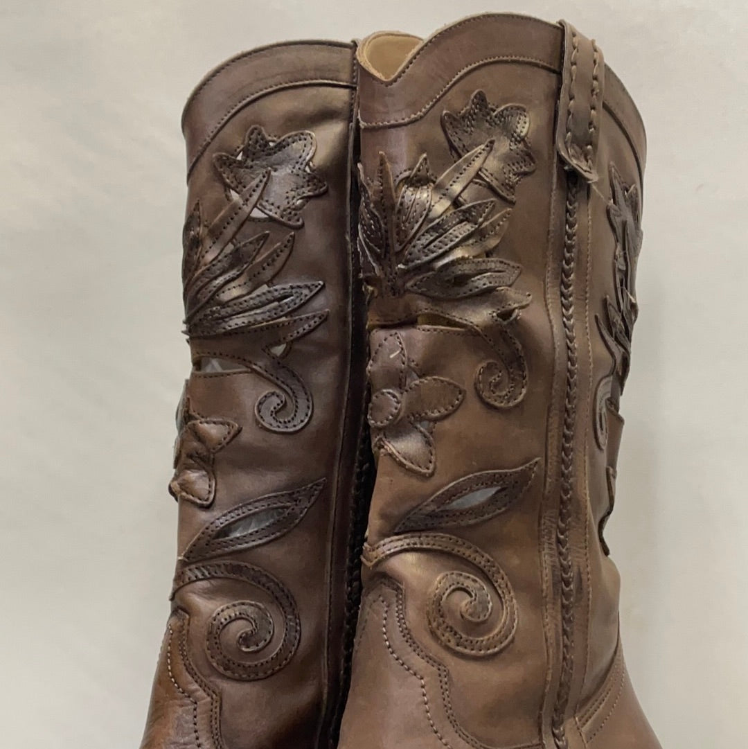 George Brown Embroidered Boots