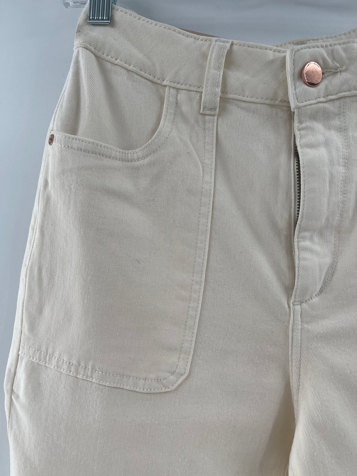 D1 1961 White Anthropologie High Rise Wide Leg Jeans (Size 27)