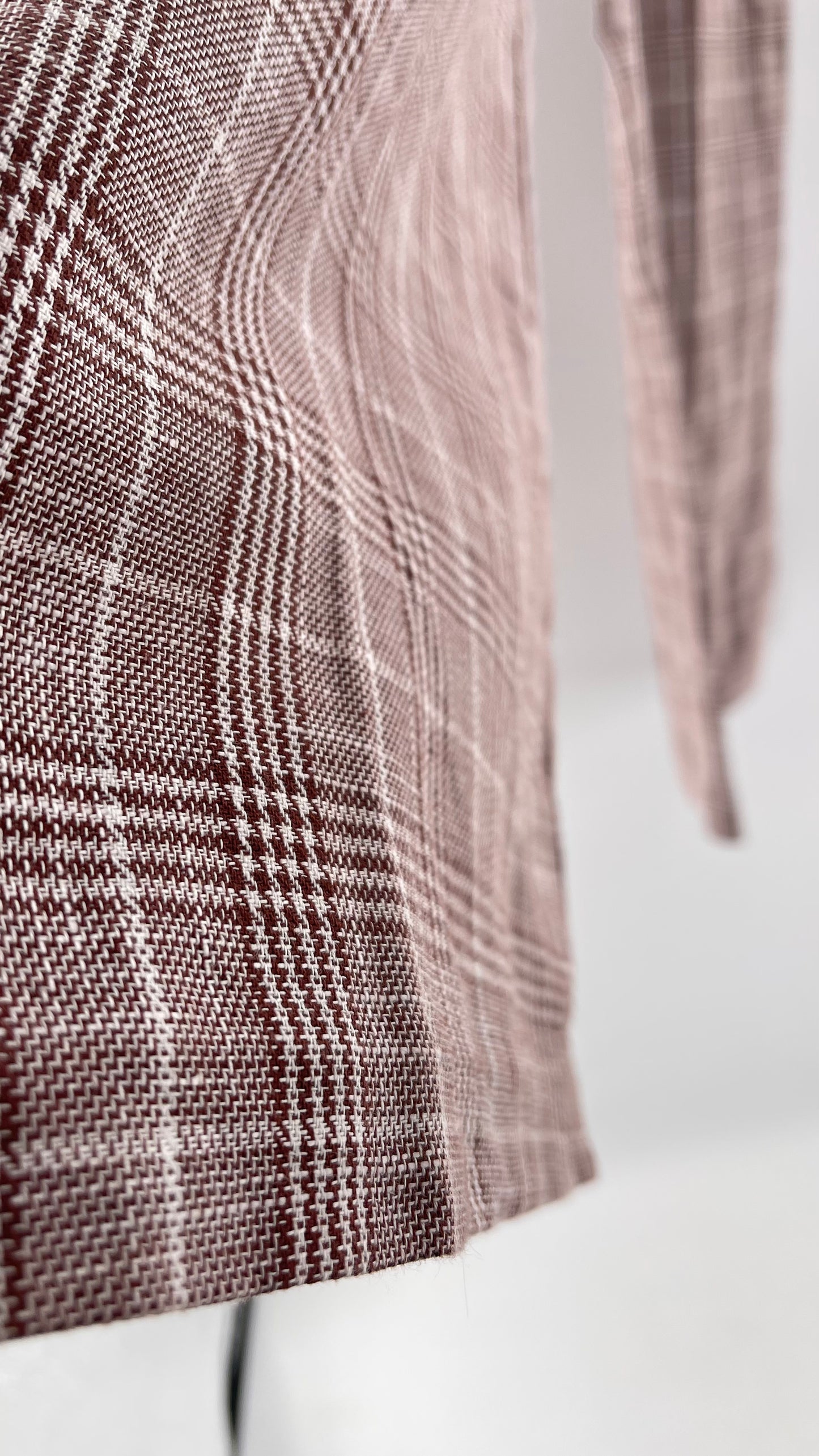 Anthropologie Maeve Brown Plaid Cotton/Linen Trouser (14)