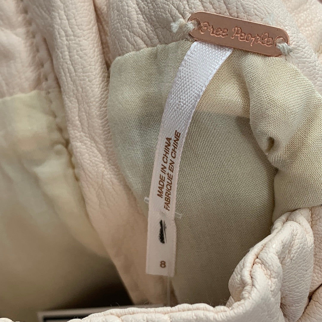 Free People light pink Vegan Leather mini skirt (Sz 2)