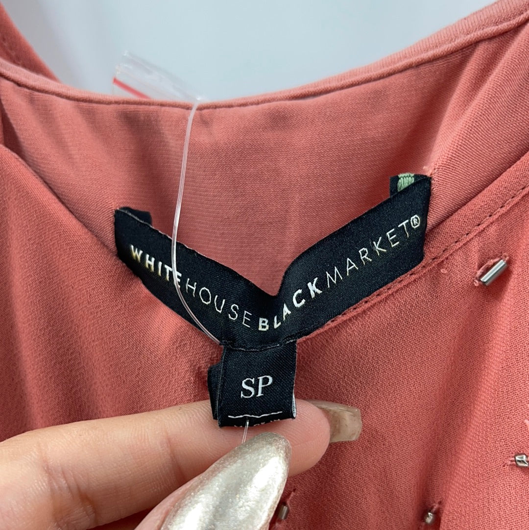 White House Black Market - Salmon Beaded Mini Dress (Extra Small)