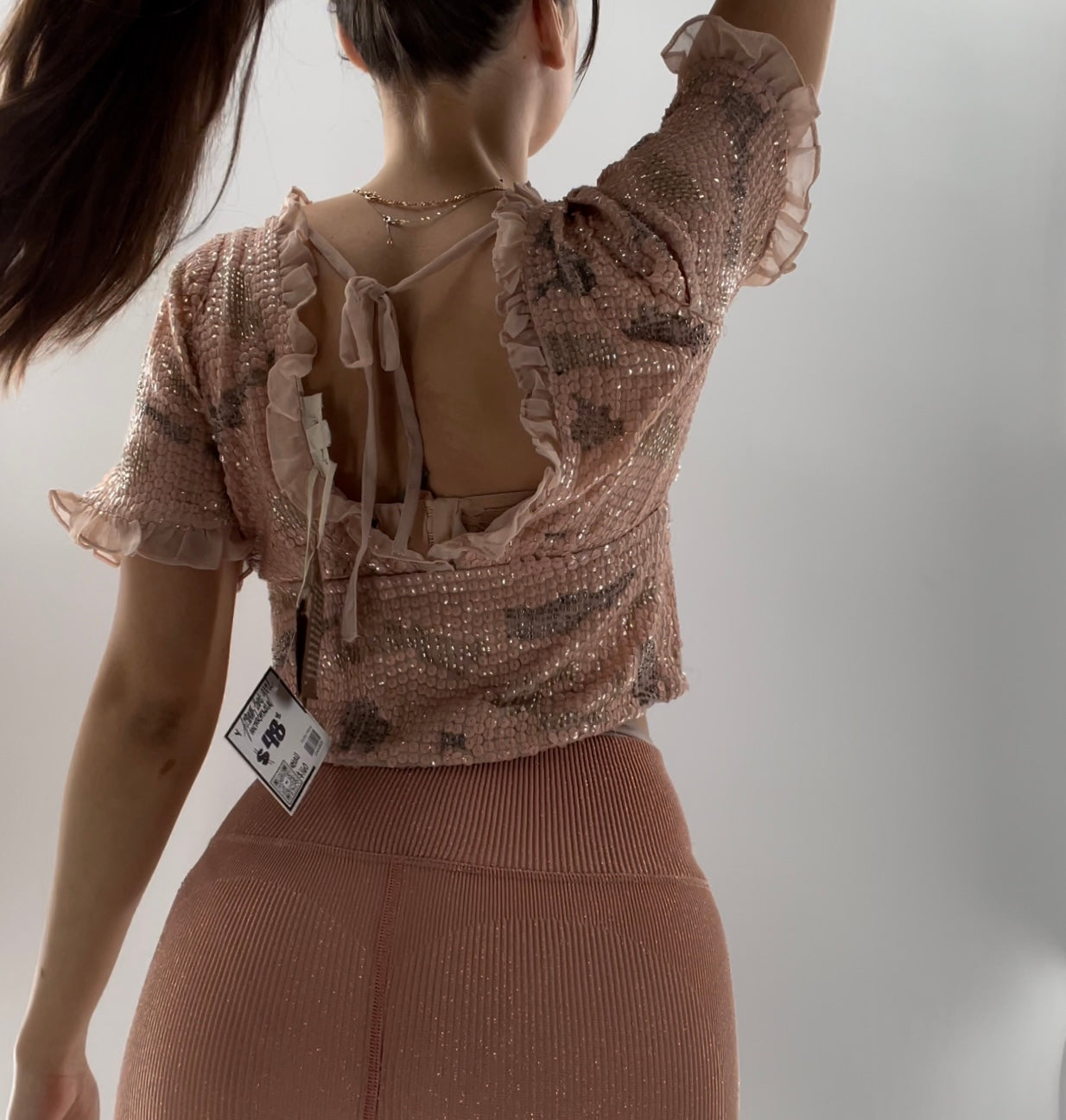 Forever that Girl Anthropologie Sequined Blouse (XS)