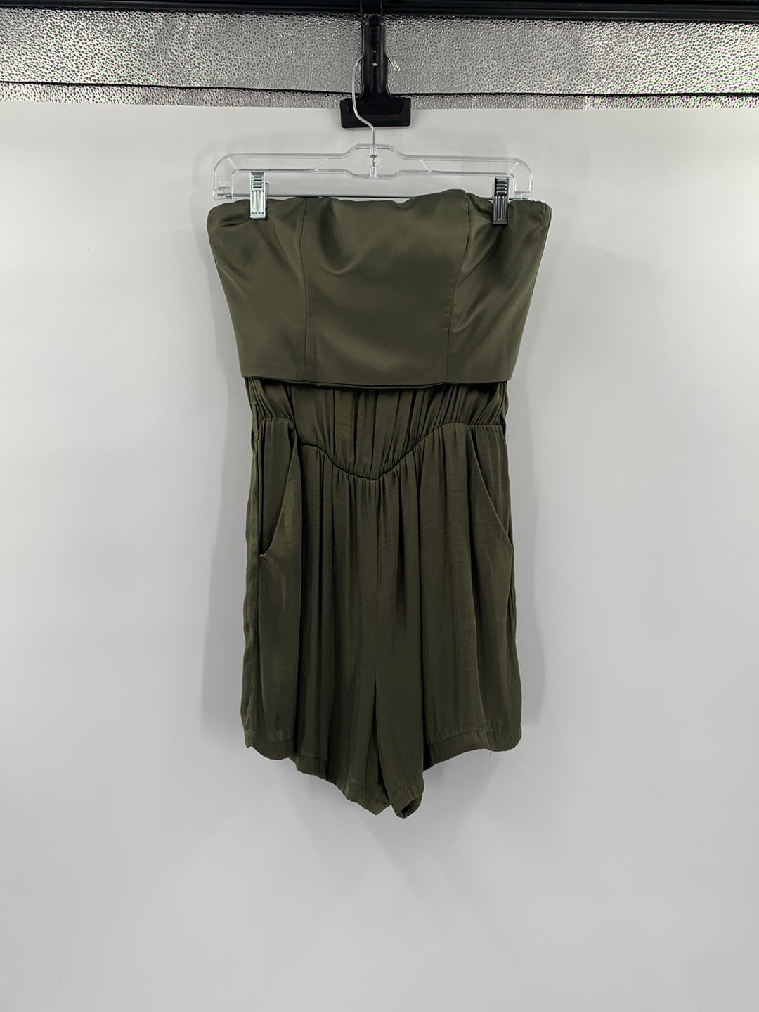 Bardot - Pleated Olive Green Romper (size 6)