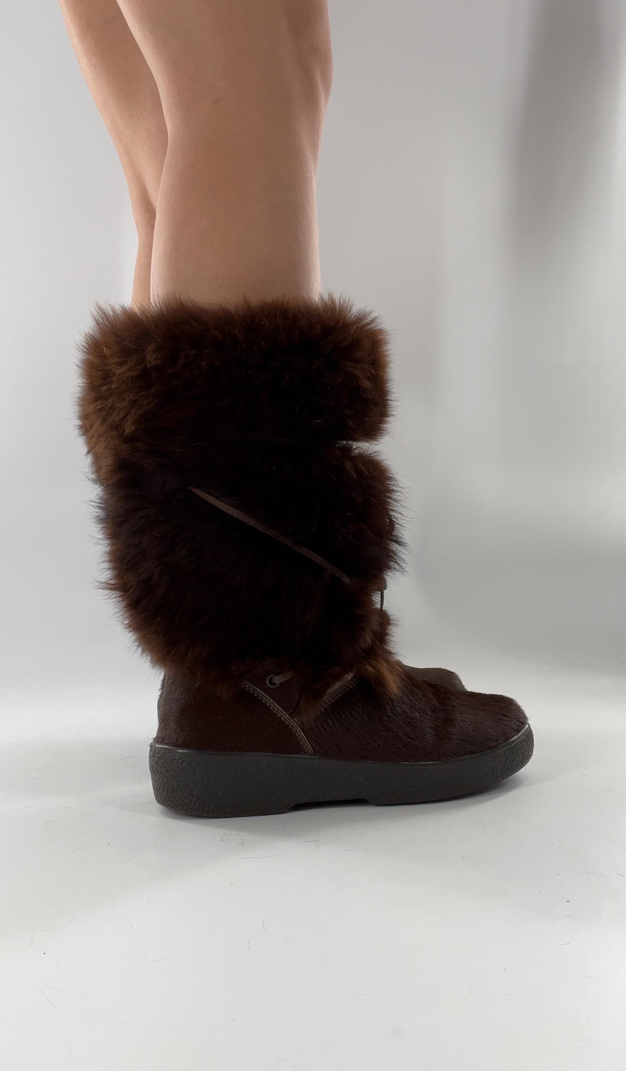 Pajar Vintage Brown Fur Boots - Made In Italy - Size 40