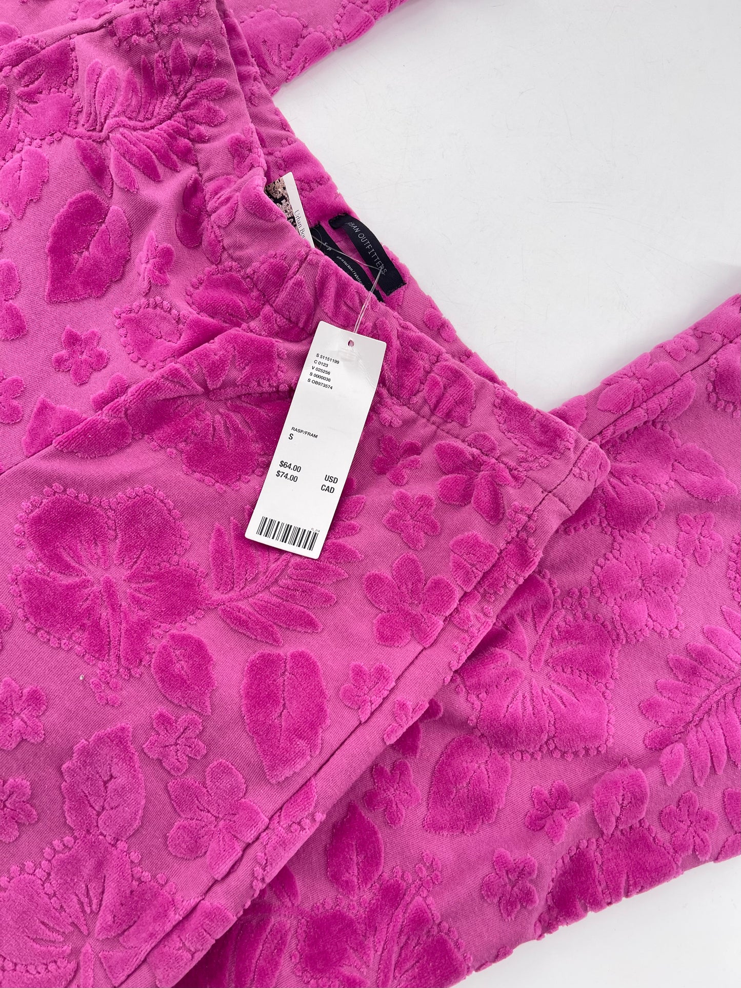 Urban Outfitters Purple/Pink Raised Chenille Floral Flares (Small)