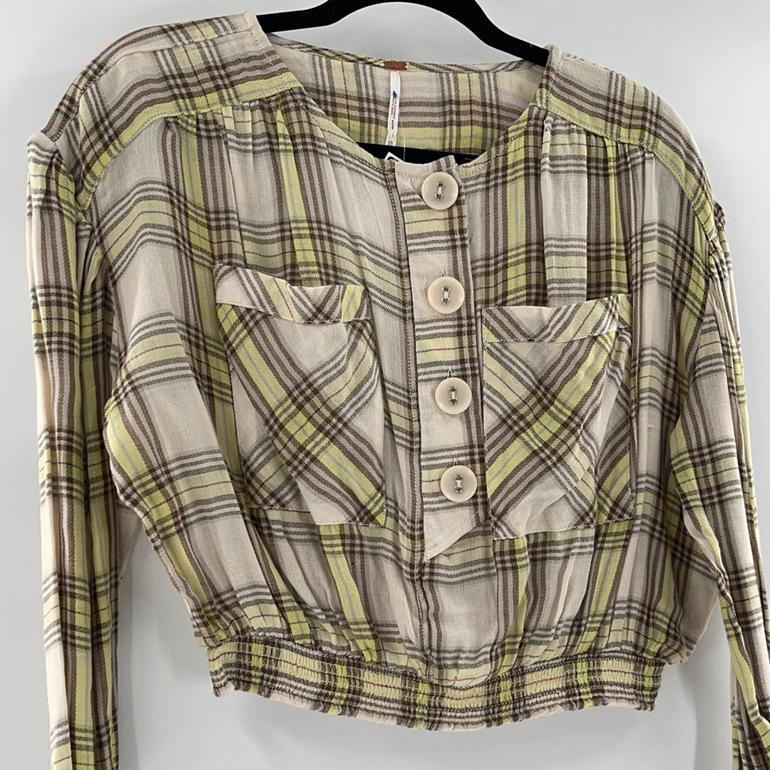 Free People Cropped Flannel (XS)