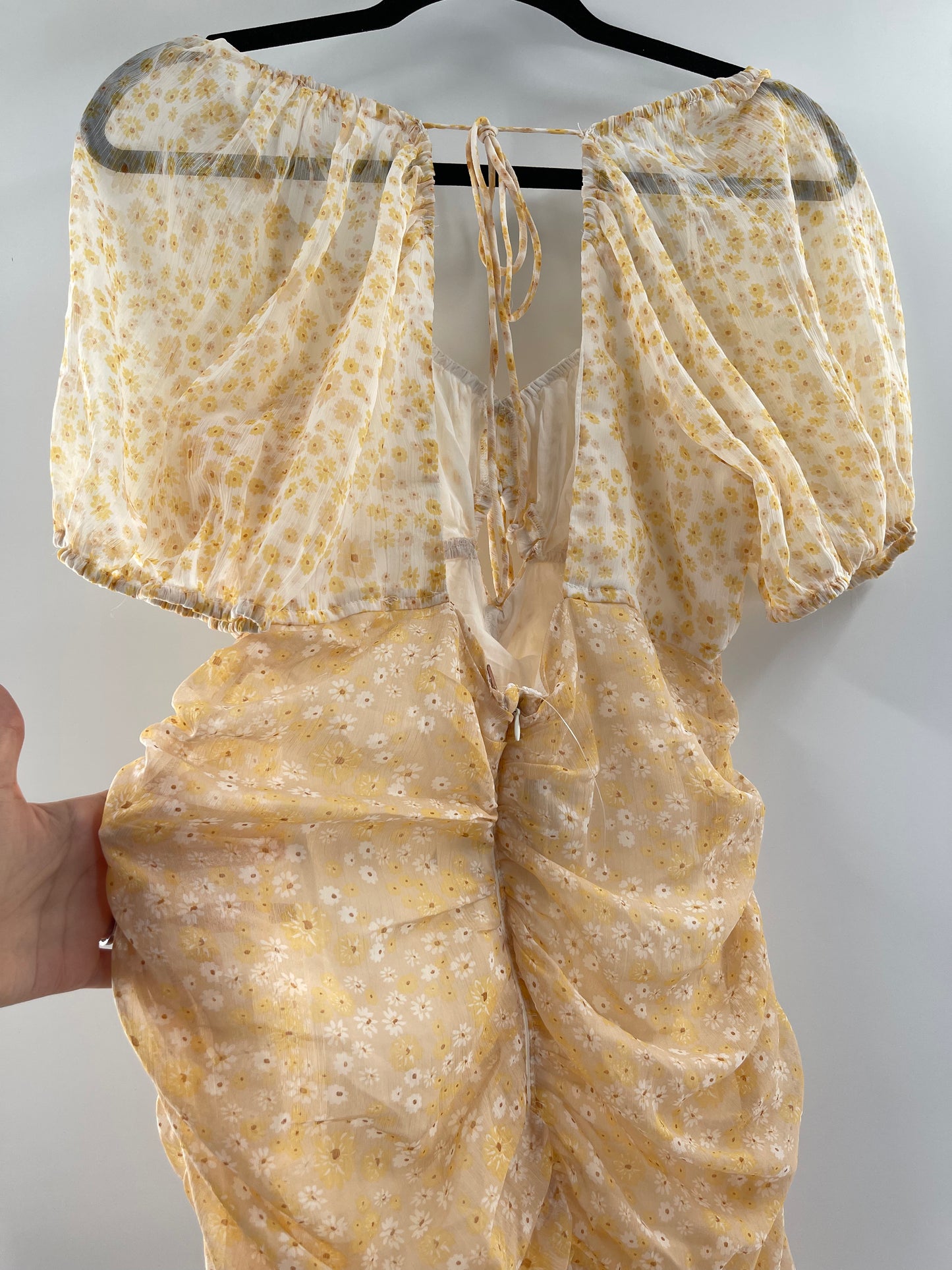 Free People Tessa Ruched Daisy Dress (Large)