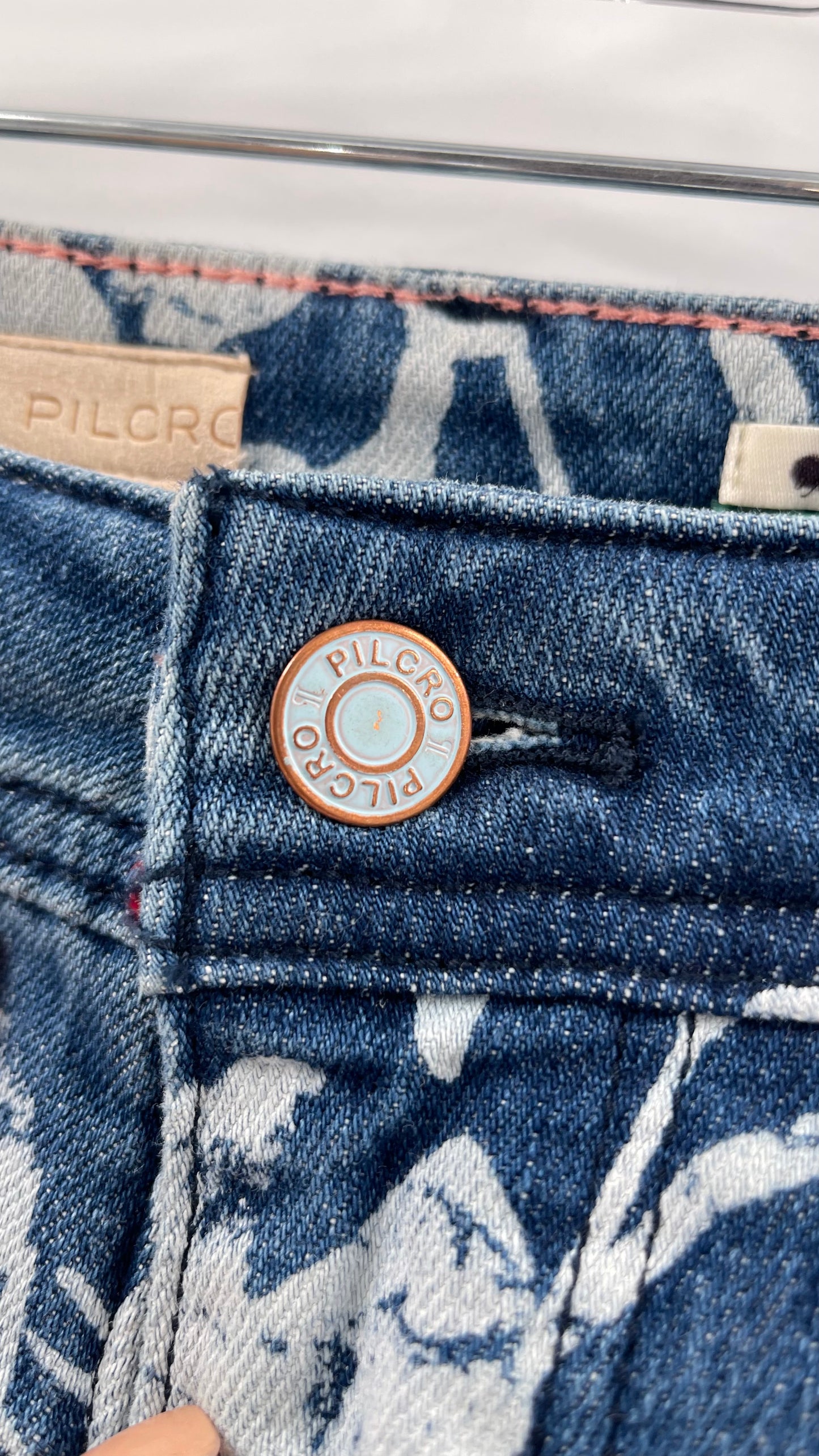 Pilcro + The Letterpress Anthropologie Bleached Florals Jeans (26W PLUS)