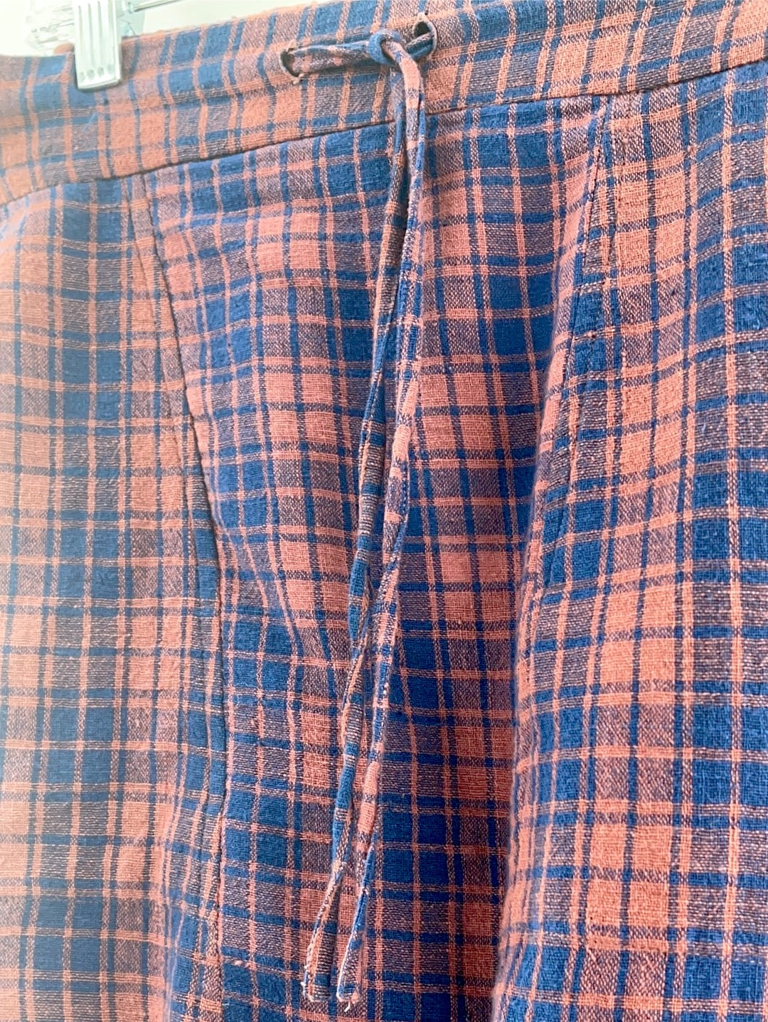 Faircloth Checkered Maroon and Navy Stretch Pants