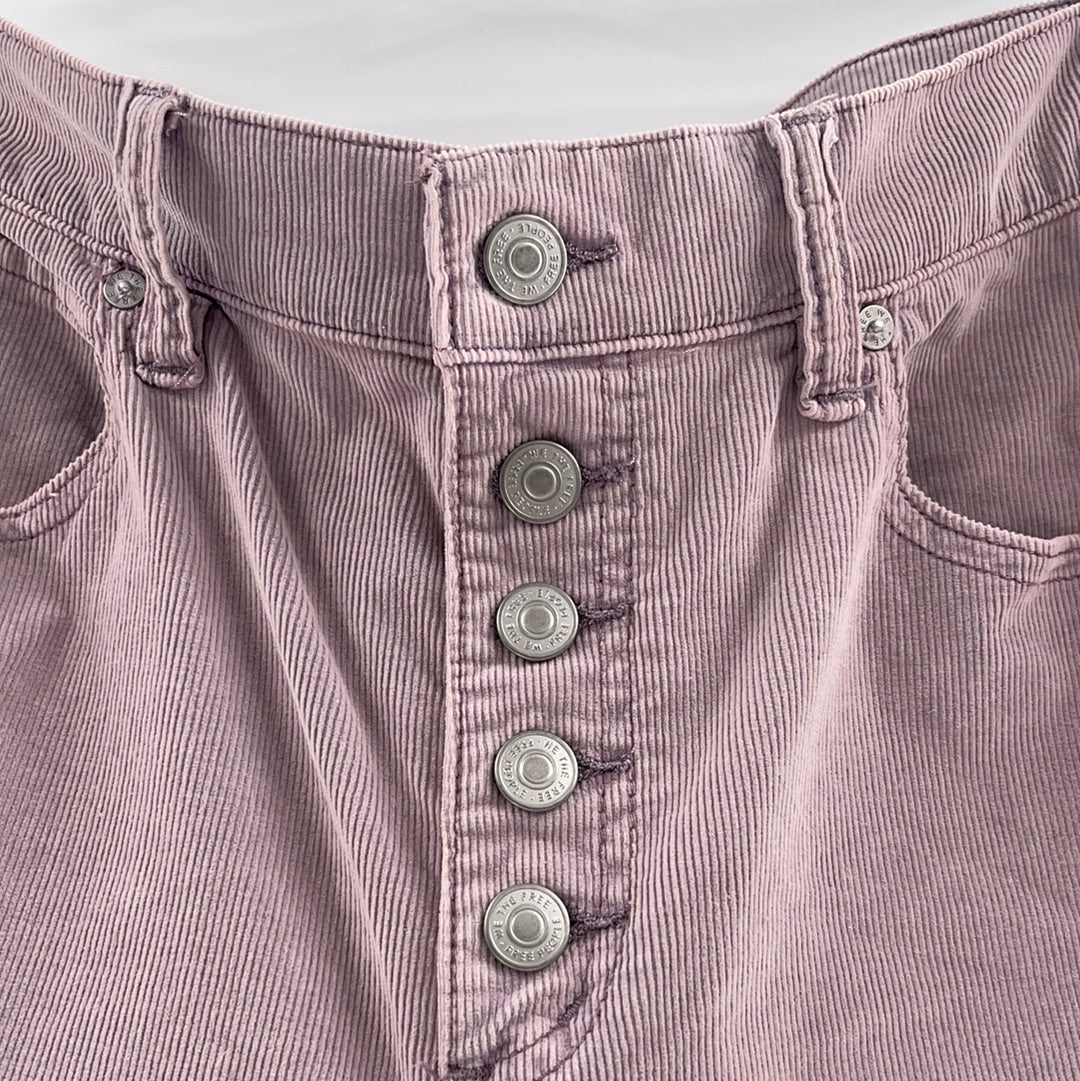 Free People Lilac Button Up Corduroy Jeans (Size 29)