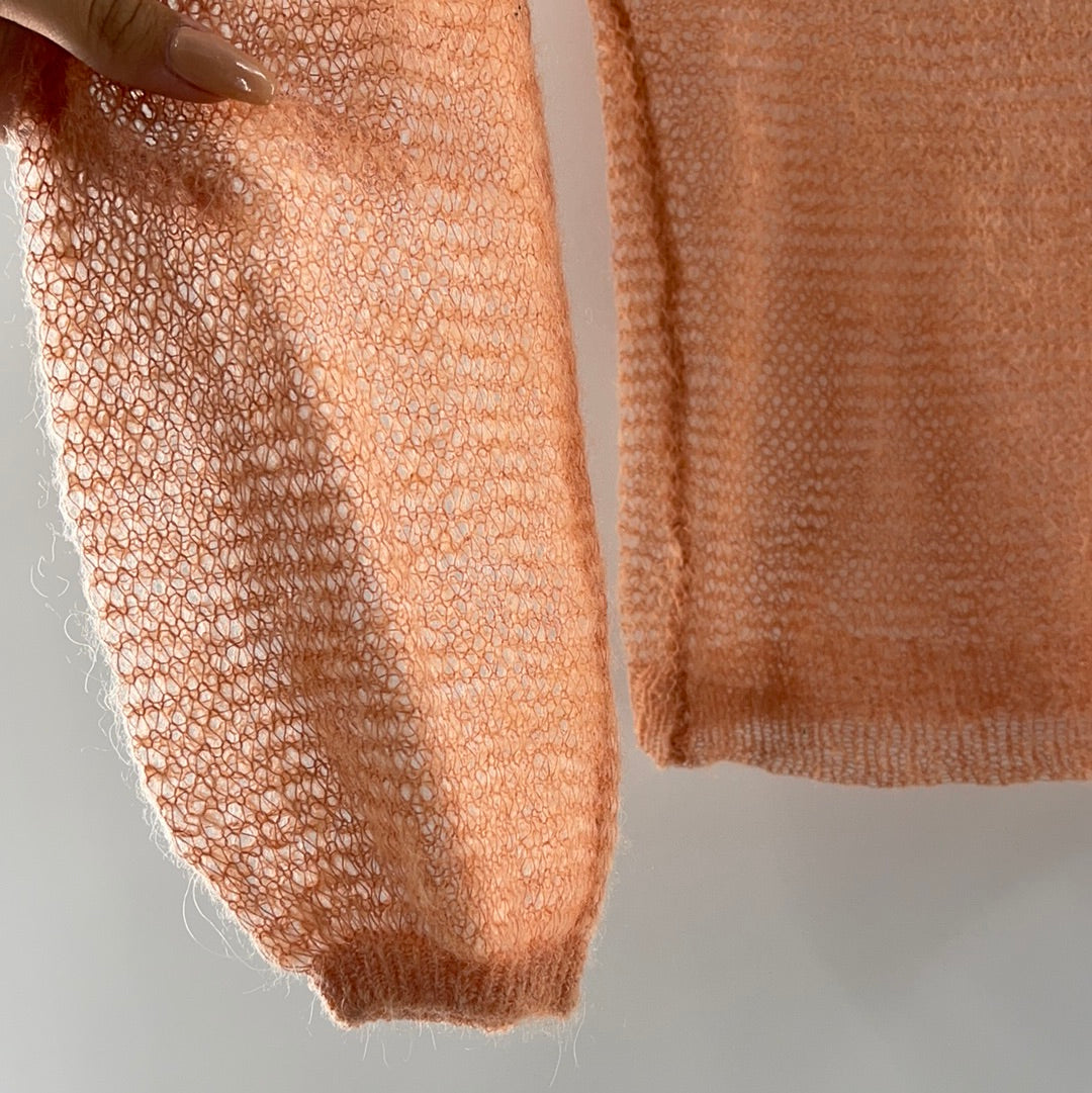 Urban Outfitters Sheer Cropped Peach Sweater (Size XS)