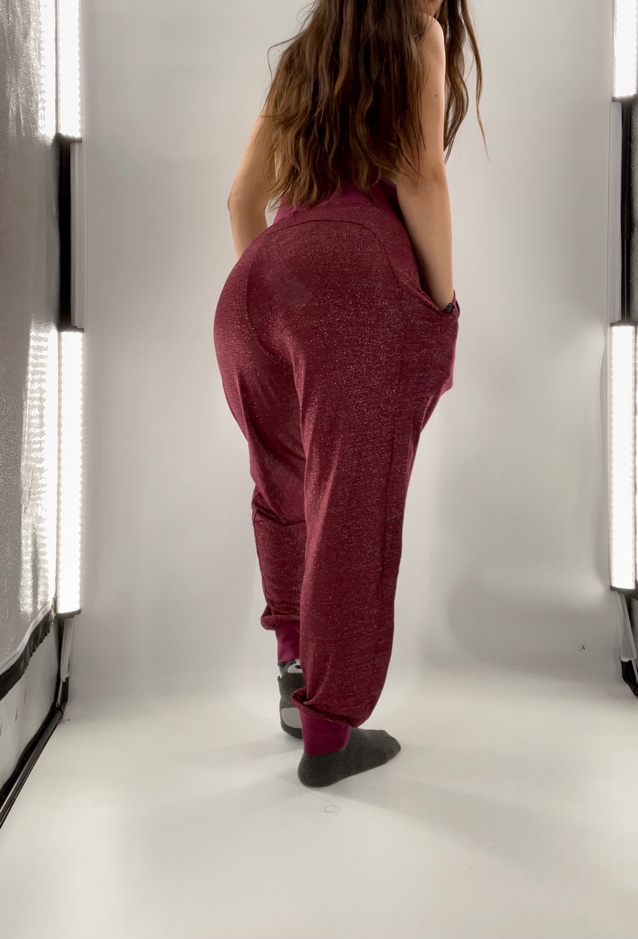 Adam Selman Sport Cranberry Toned Joggers (Medium)
