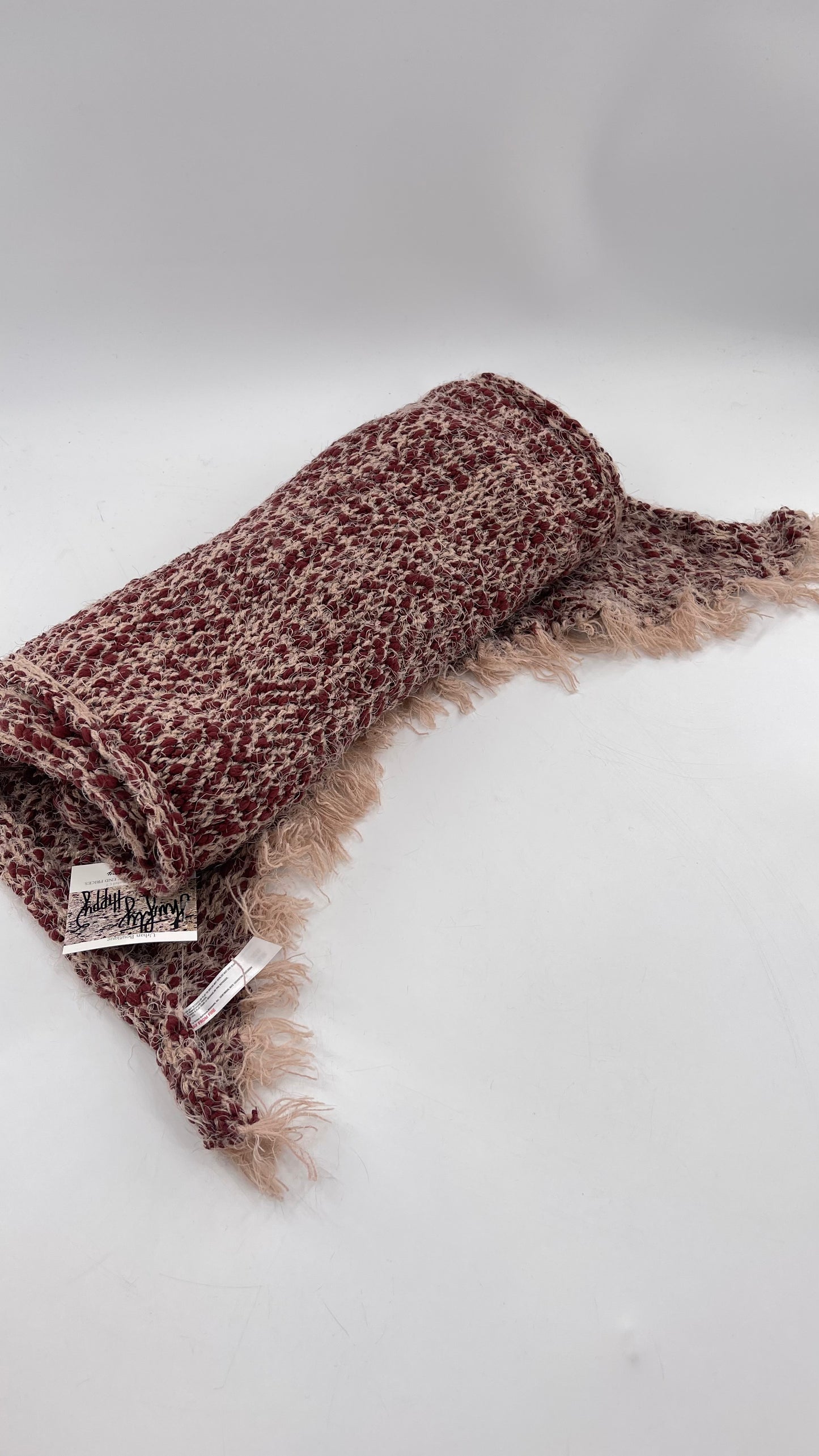 Free People Brick/Blush Knit Scarf