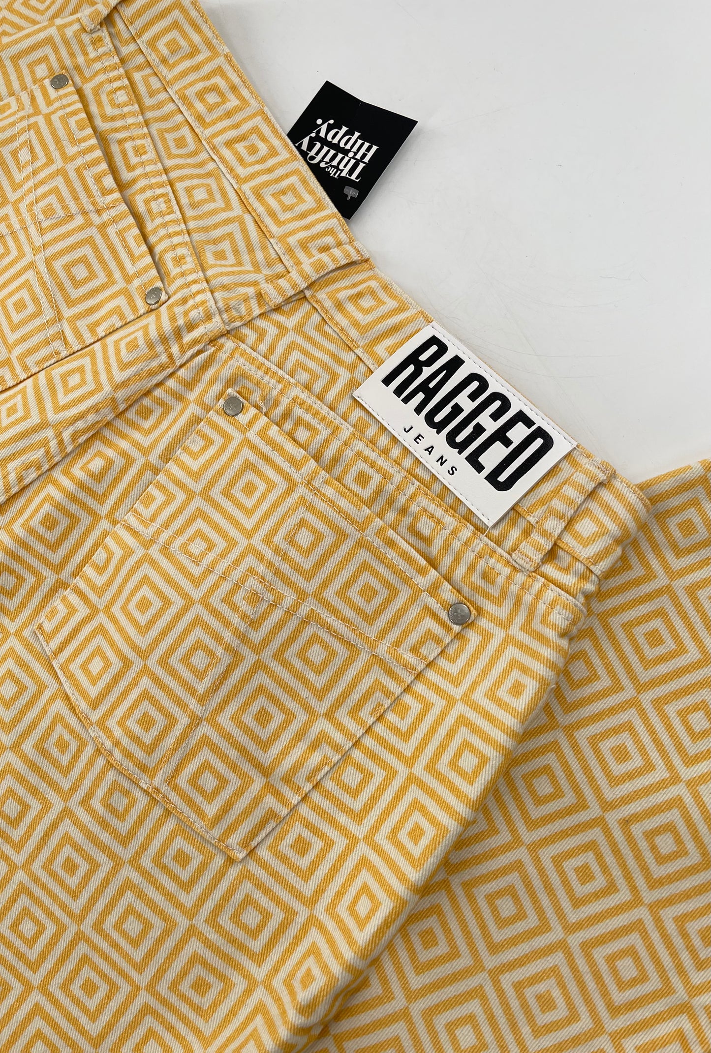 Ragged Priest White/Yellow Square Straight Legs (34)