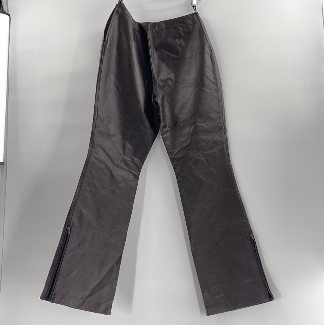 Vintage Spiegel Brown Leather Flares (Sz8)