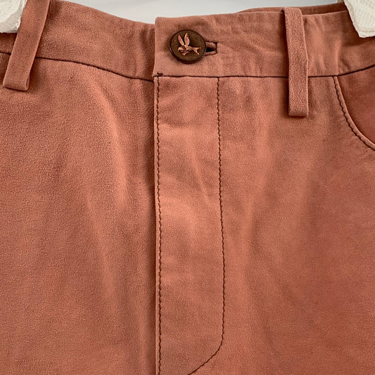 Anthropologie- ONETEASPOON- Peach Suede Mini Skirt ( Size M)
