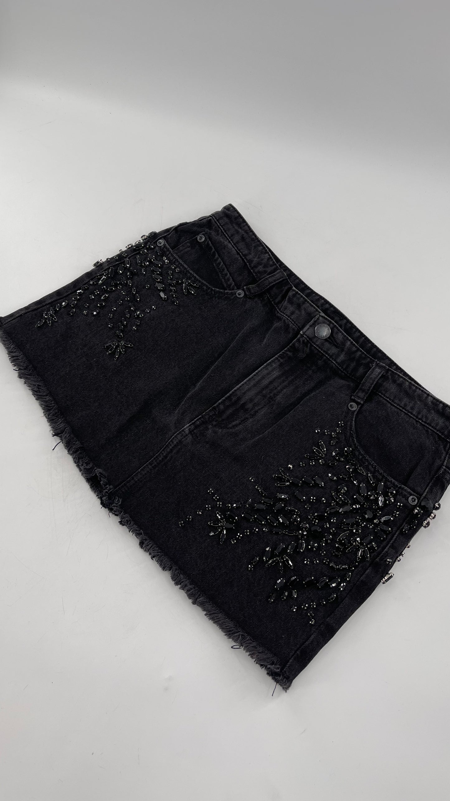 Free People Crystal Beaded Mini Skirt Size 6