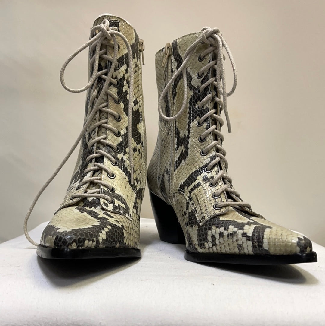 Matisse Snake Pattern Zip Up Boots