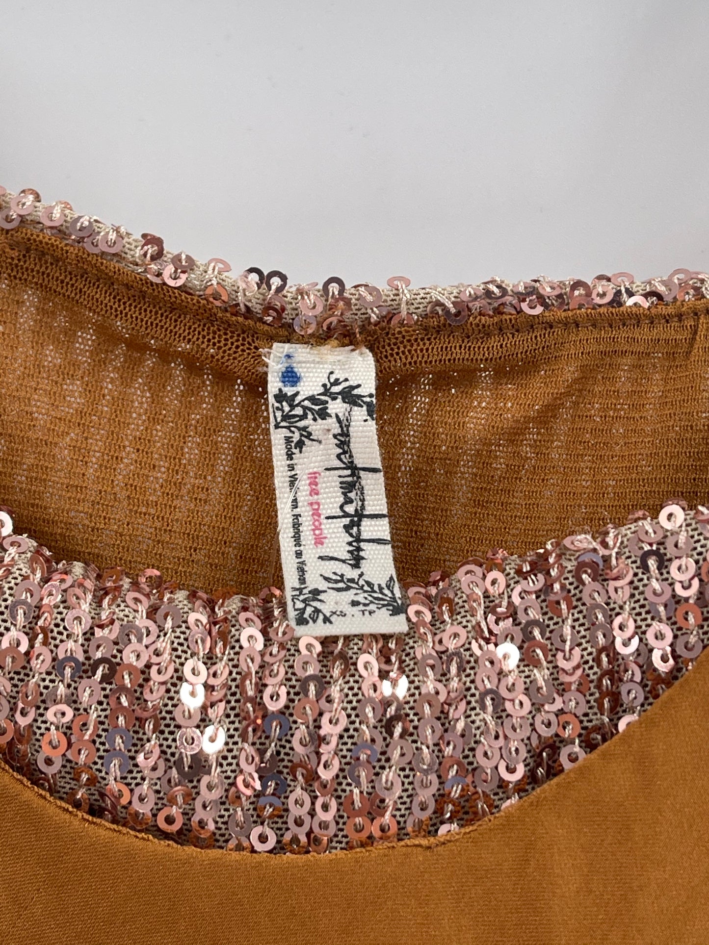 Intimately Free People Bronze Sequin/Satin Tank (XS)