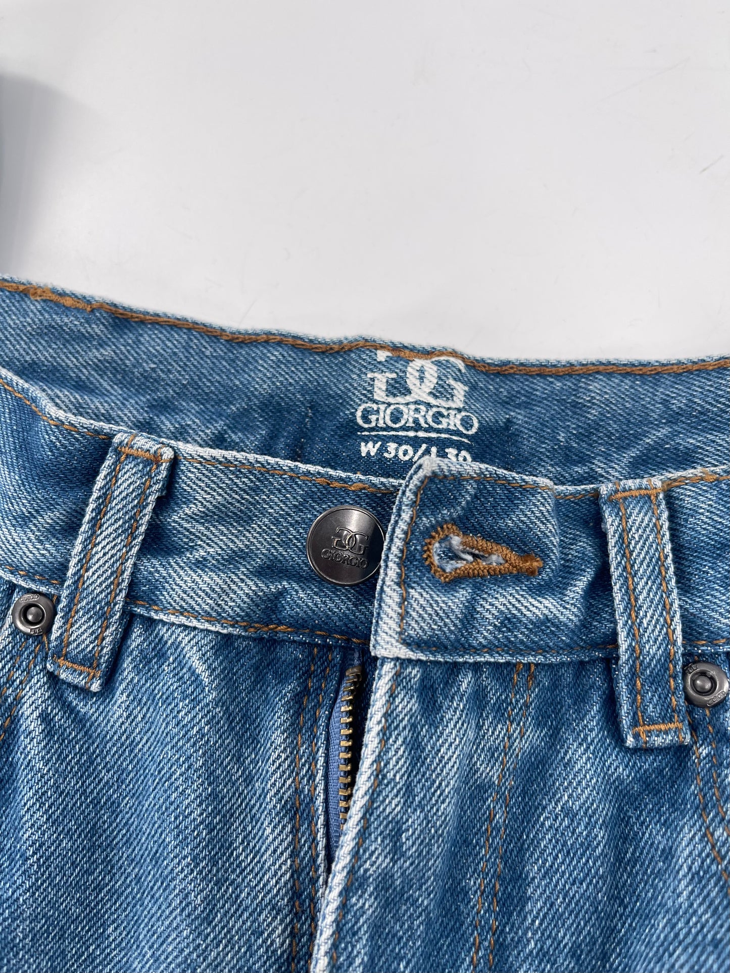 Deadstock Vintage Giorgio Light Wash Denim Straight Leg Jeans Size 30/30