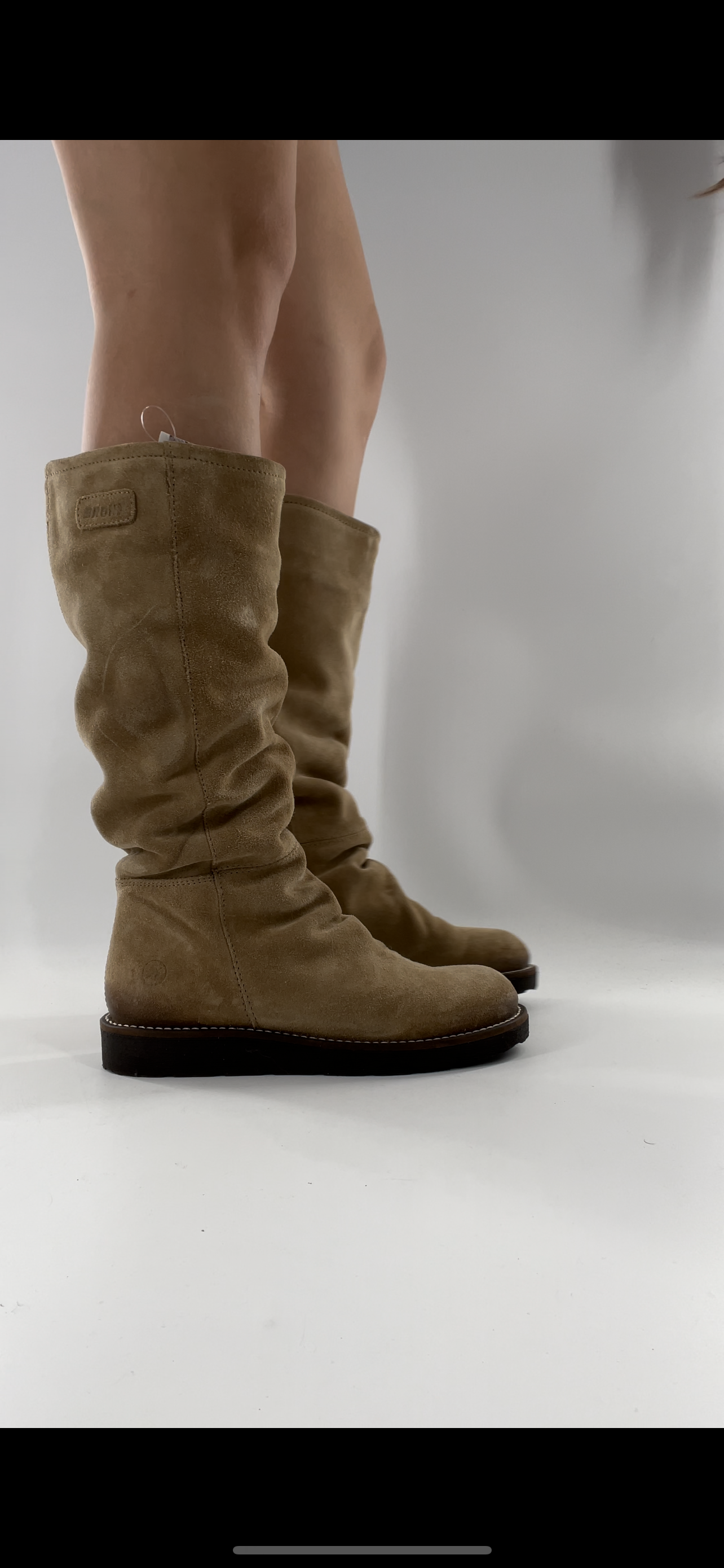 BRONX SO TODAY - Suede Shearling Inside Light Beige Knee High Boots - Size 39