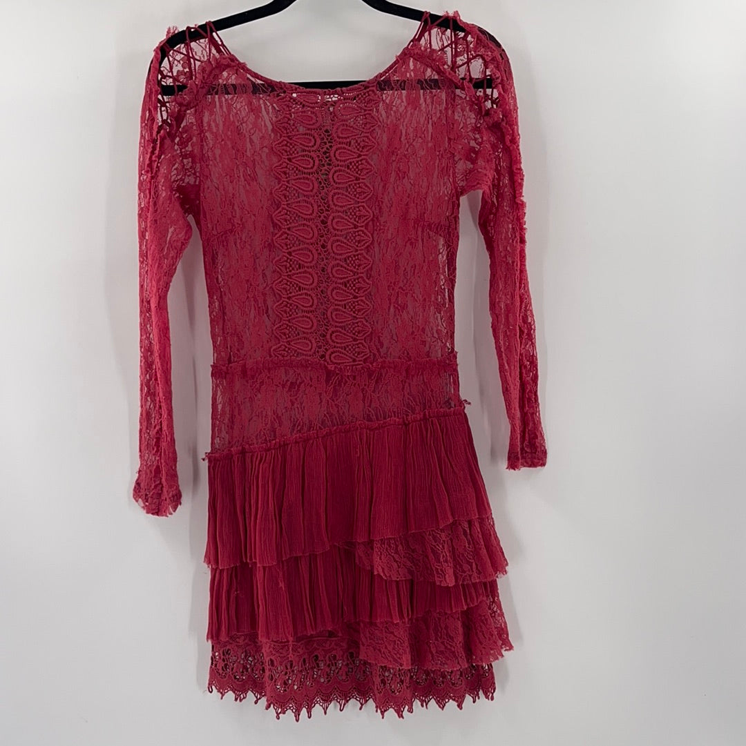 Free People Jen’s Pirate Booty Wine Lace Dress (S)