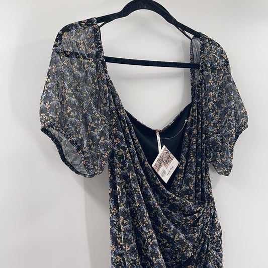 Free People Blue Floral Dress (Large)