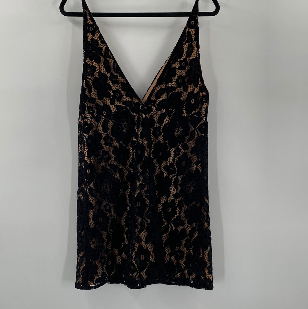 Free People Black/Nude Lace Mini (10)