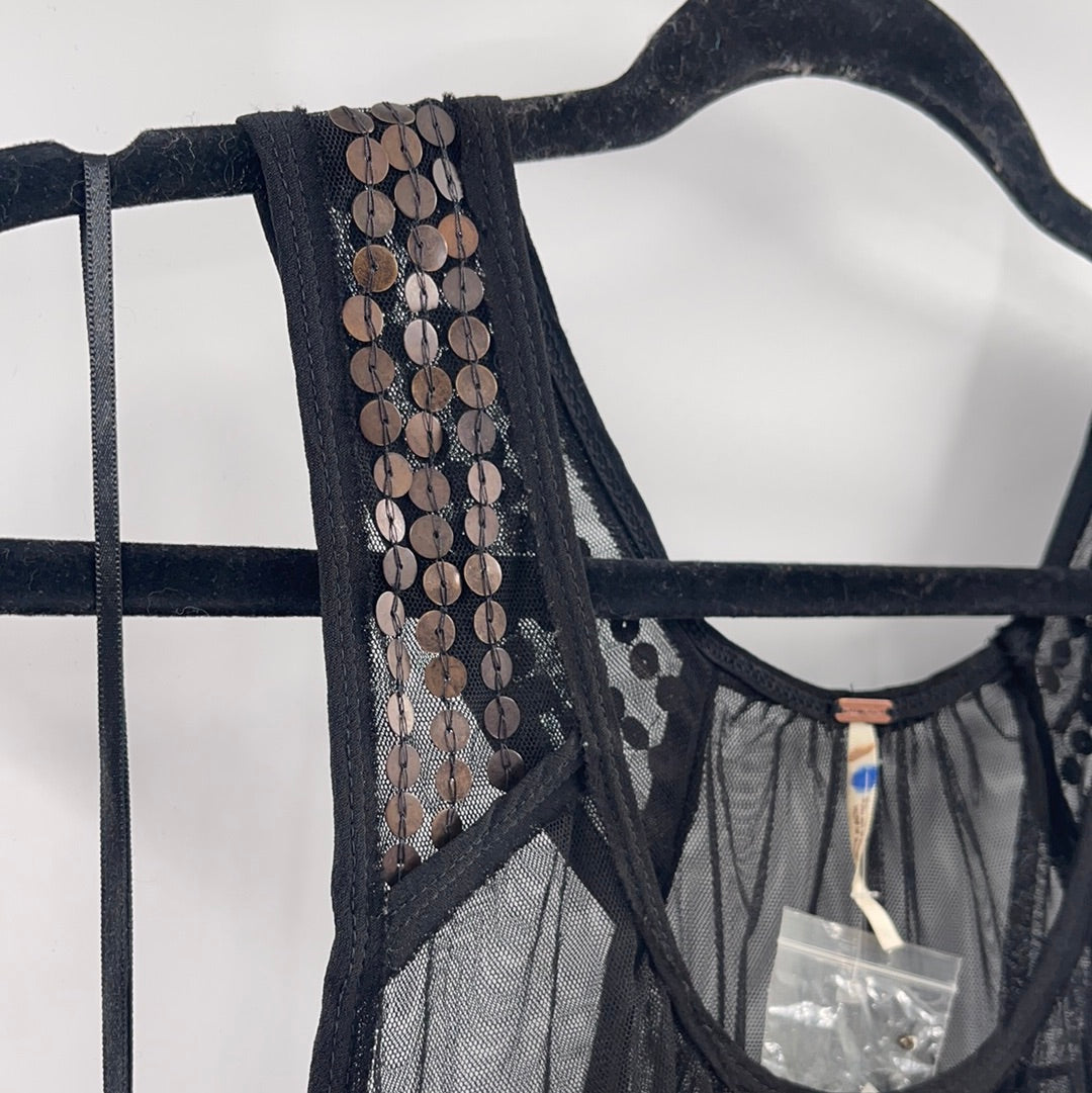 Free People Mesh Embellished Tank (S)