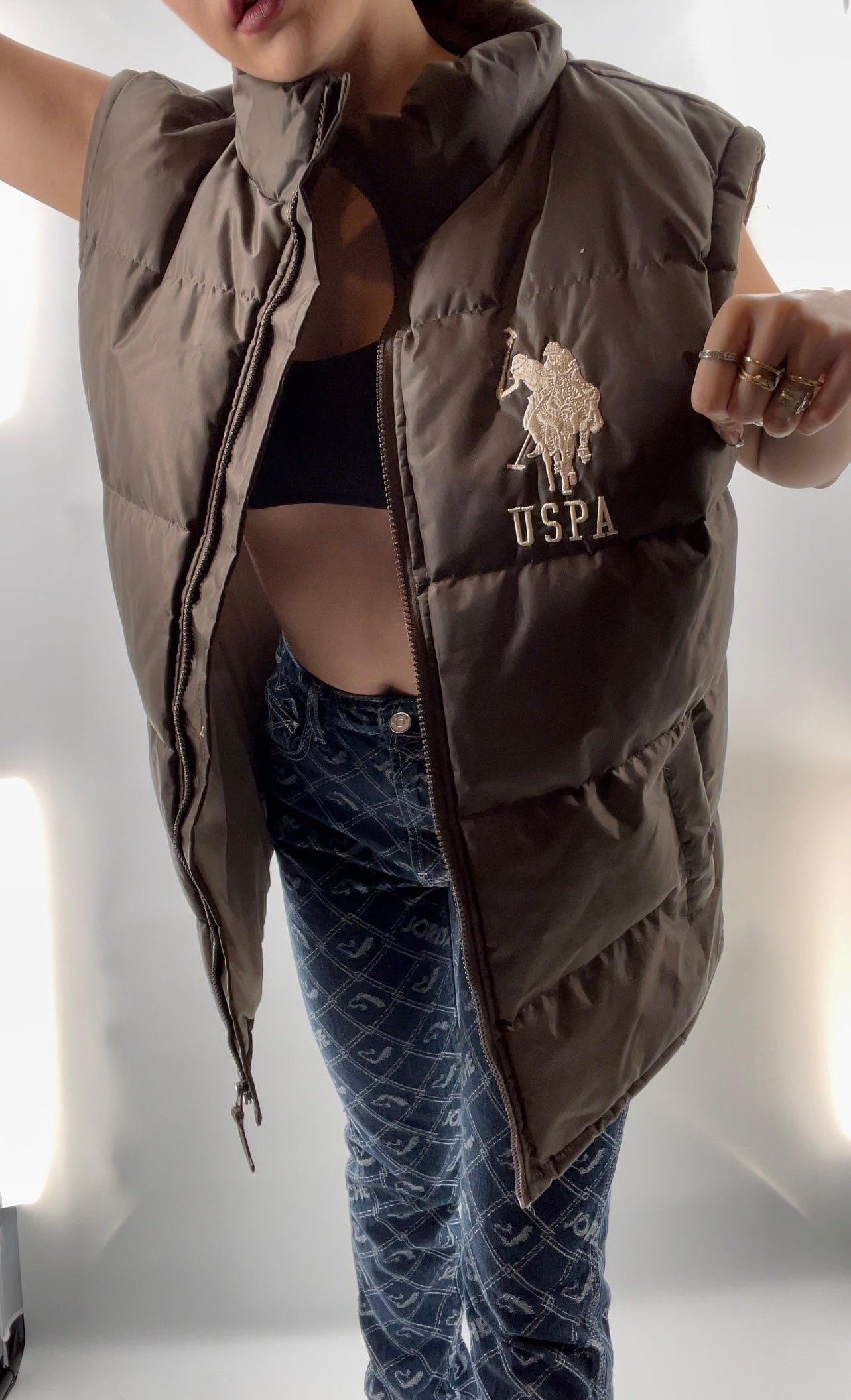 Brown USPA Puffer Vest (XL)