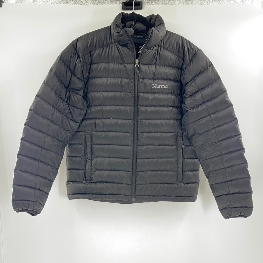 Marmot Black Puffer Jacket Front Zipper (Size M)