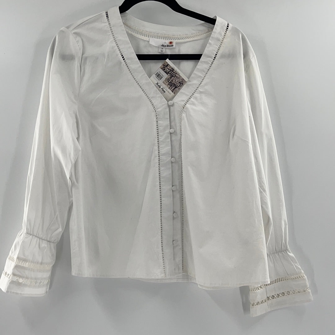 ISLA MAUDE White Cotton Button Up (LP)