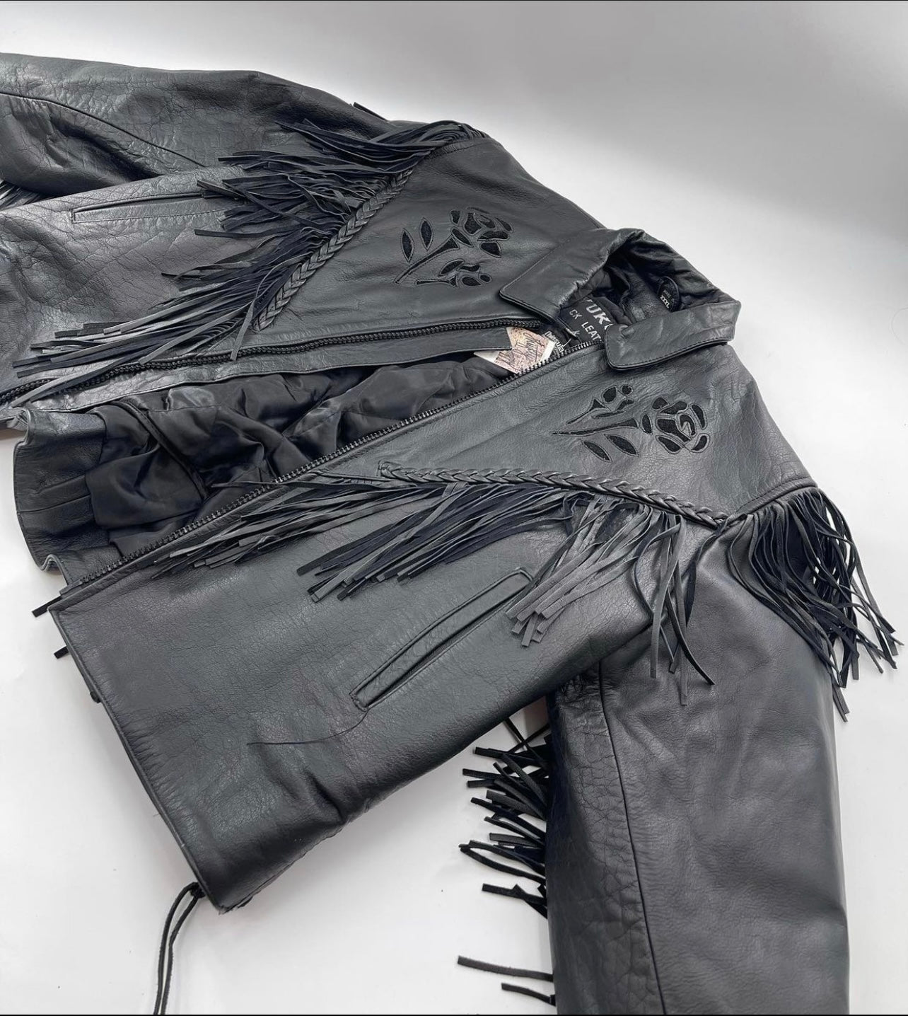 Vintage YUKON Fringed Moto Jacket (XXXL)
