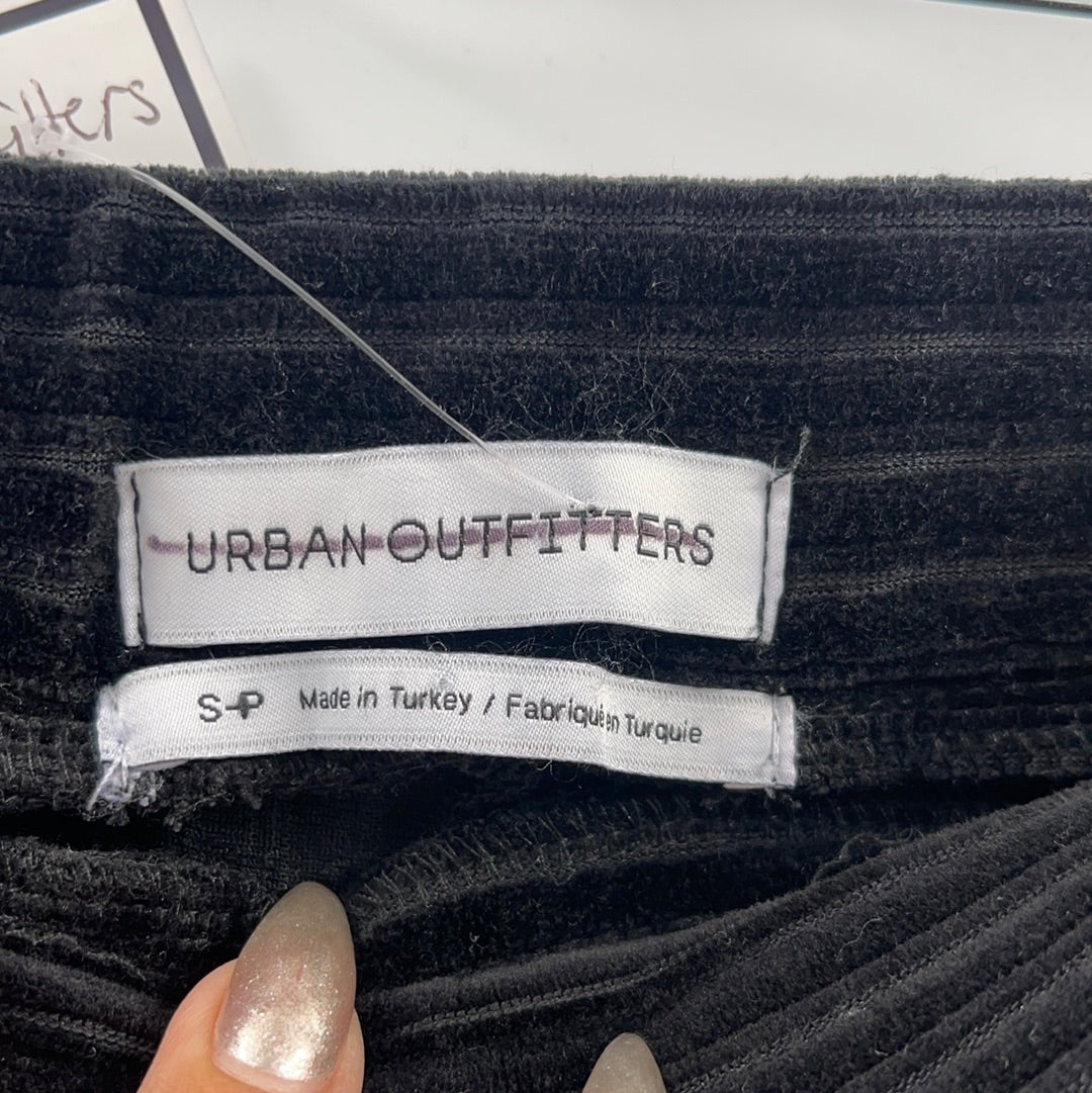 Black Elastic Waist Urban Outfitters Ribbed Velvet / Corduroy Pants (Size Small)