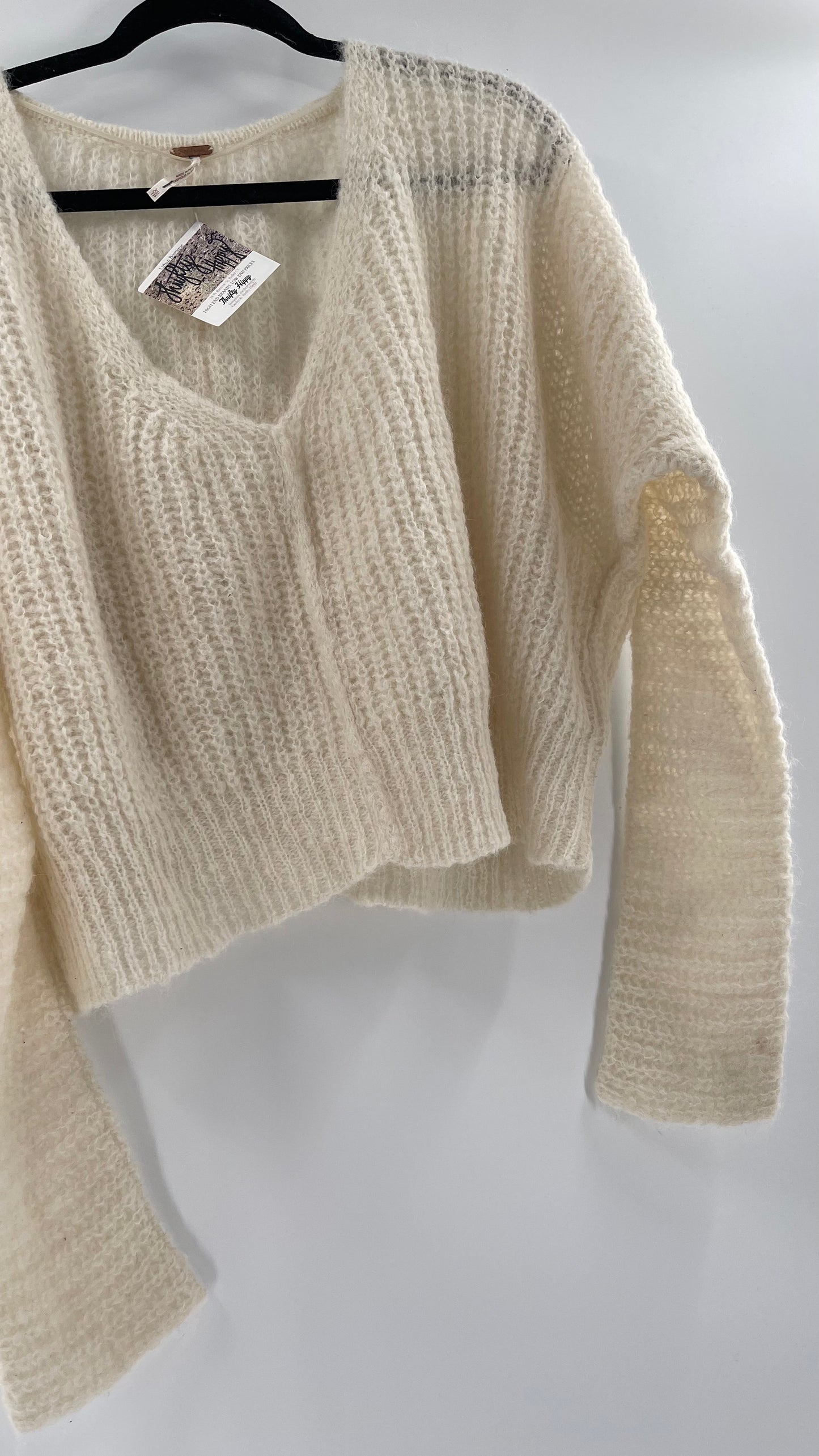 Free People White 89% Alpaca Sweater (XS)