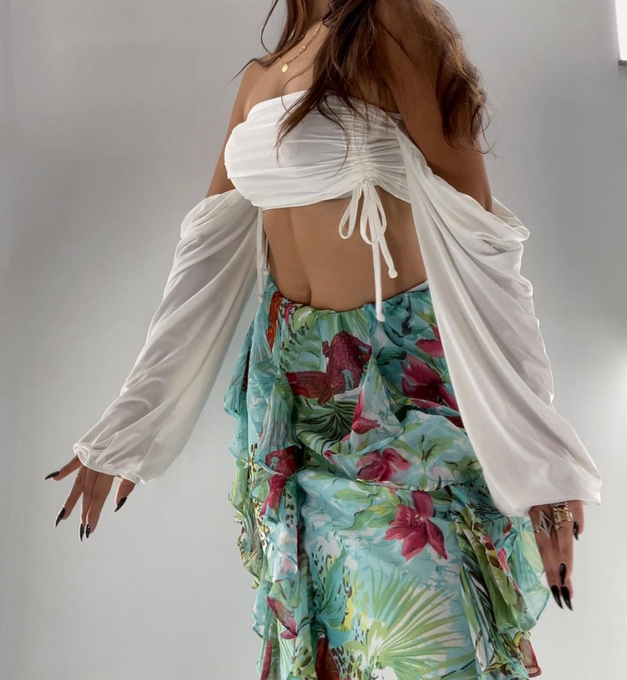 Nasty Gal White Ruche Front Top (6)