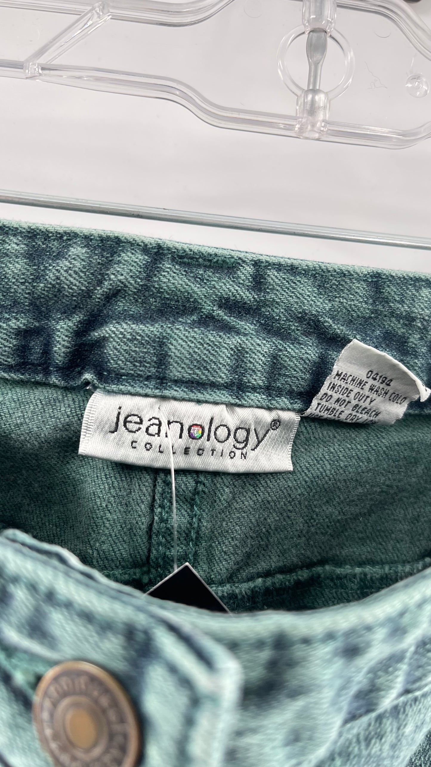 Jeanology Mid Rise Faded Teal Straight Legs (4)