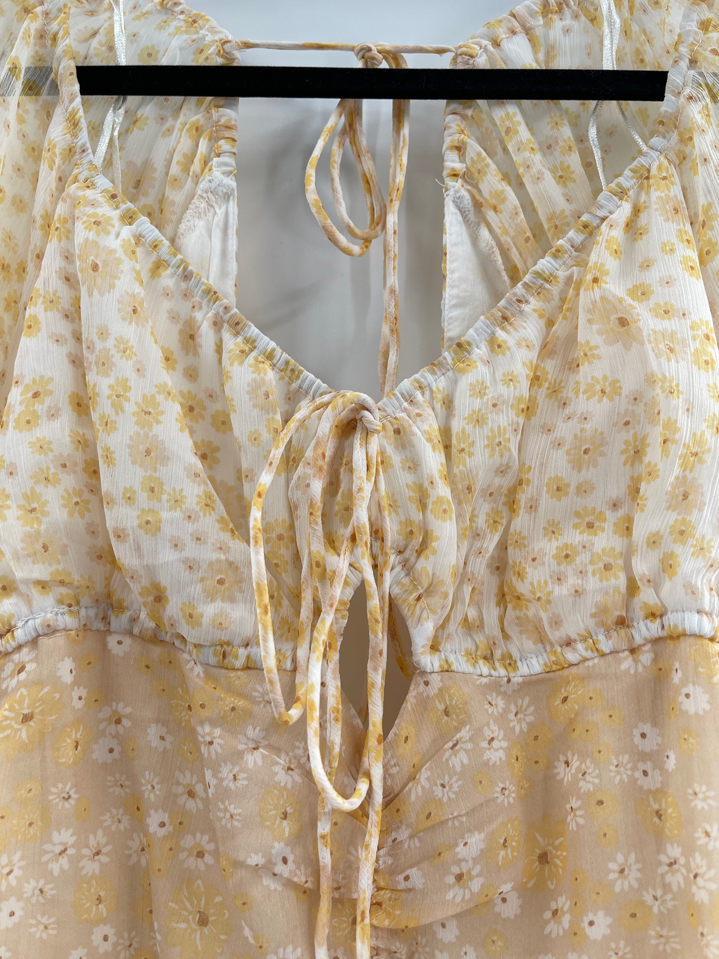 Free People Tessa Ruched Daisy Dress (Large)
