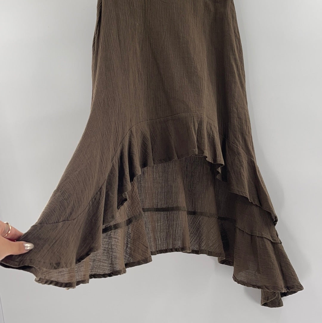Free People Mid Length Brown Skirt (Size XS)