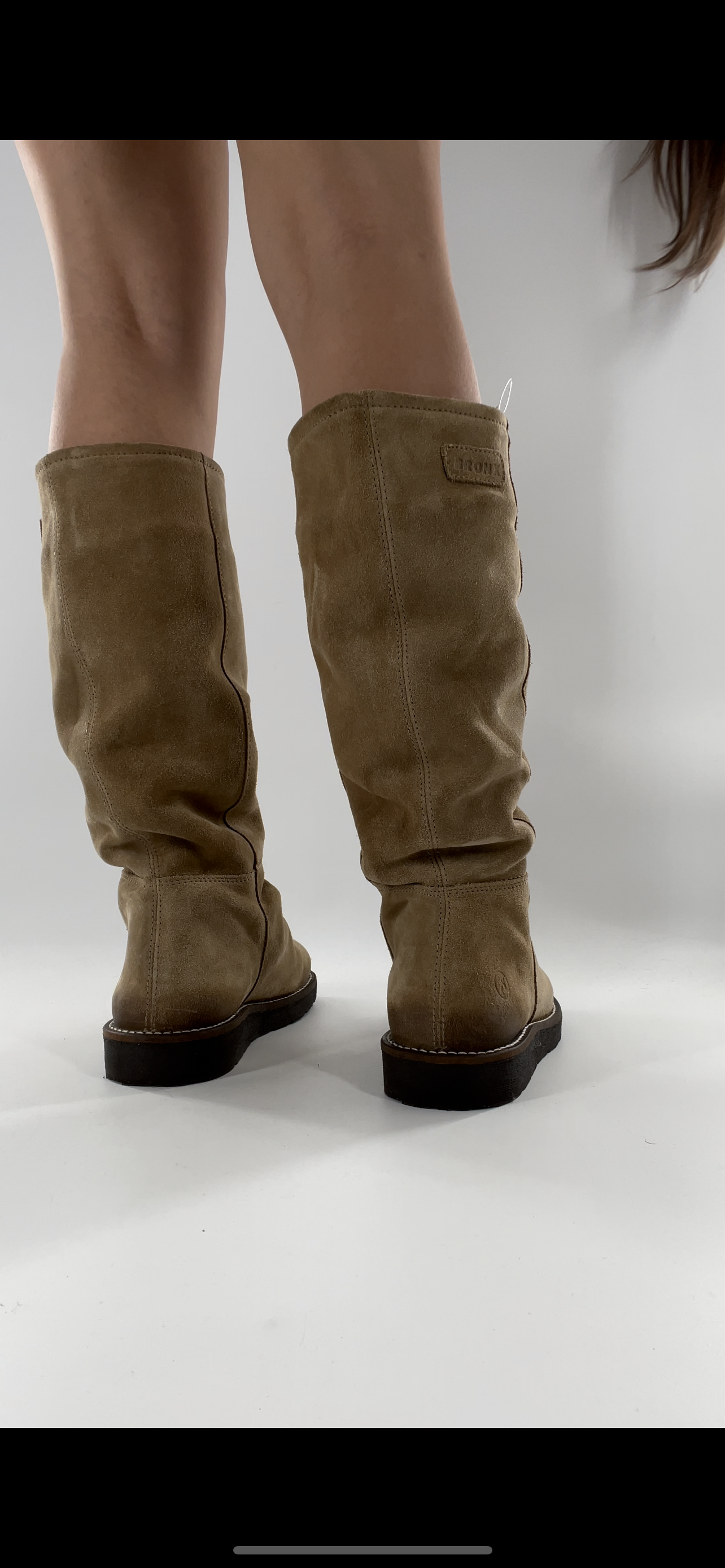 BRONX SO TODAY - Suede Shearling Inside Light Beige Knee High Boots - Size 39