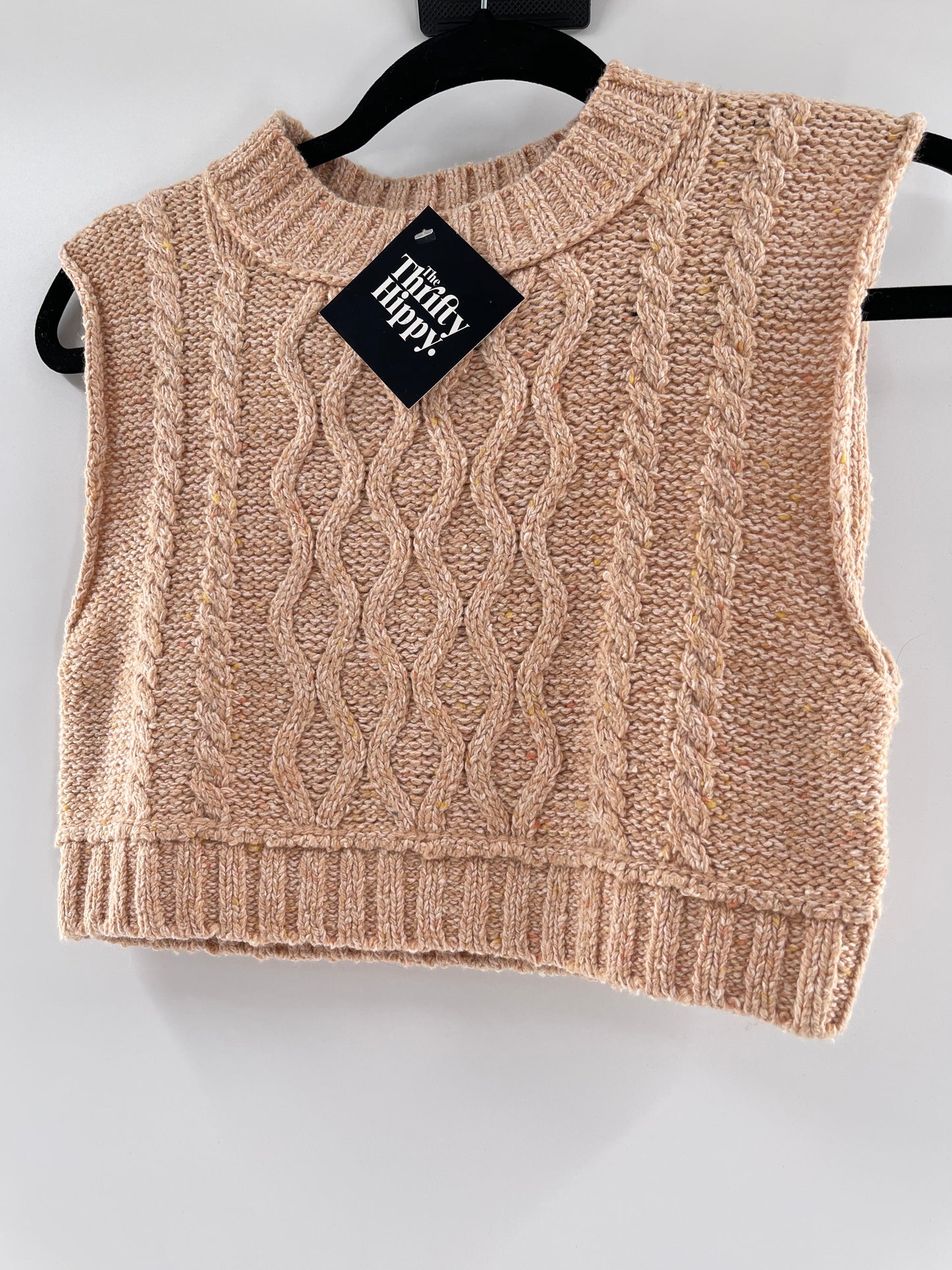 Urban Outfitters Beige Cropped Sweater Tank (Medium)