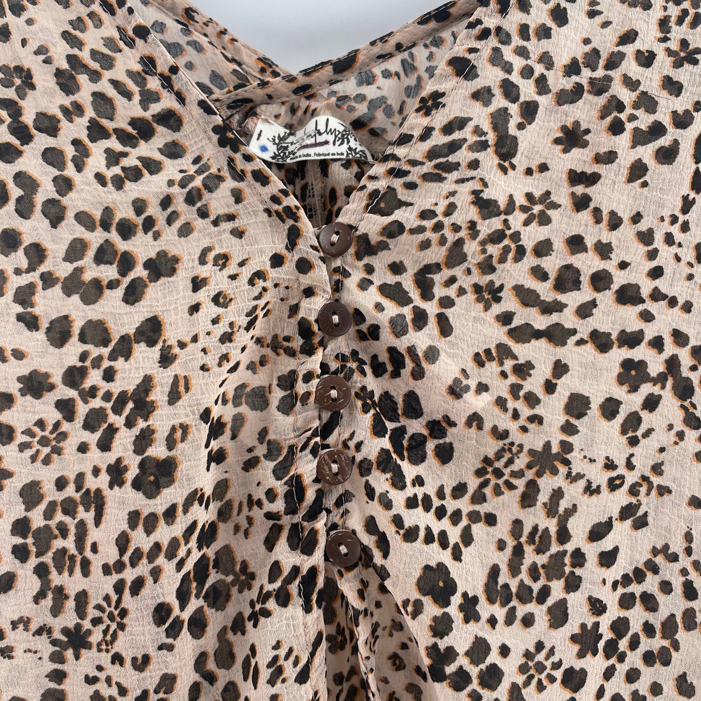 Free People Cheetah Print Blouse (S)