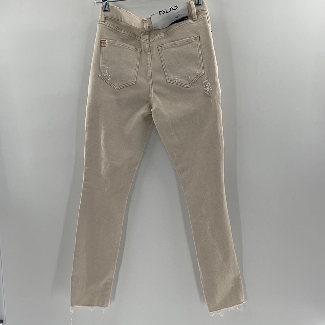 BDG/Urban Outfitters Cream/Off-White Ripped Jeans Raw Cut Hem (Size 25W)