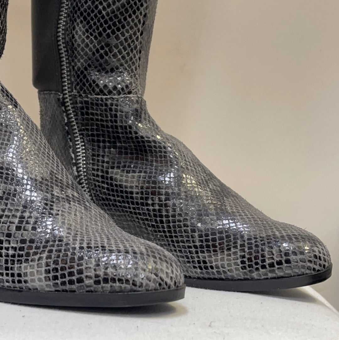 Michael Kors snakeskin pattern boots