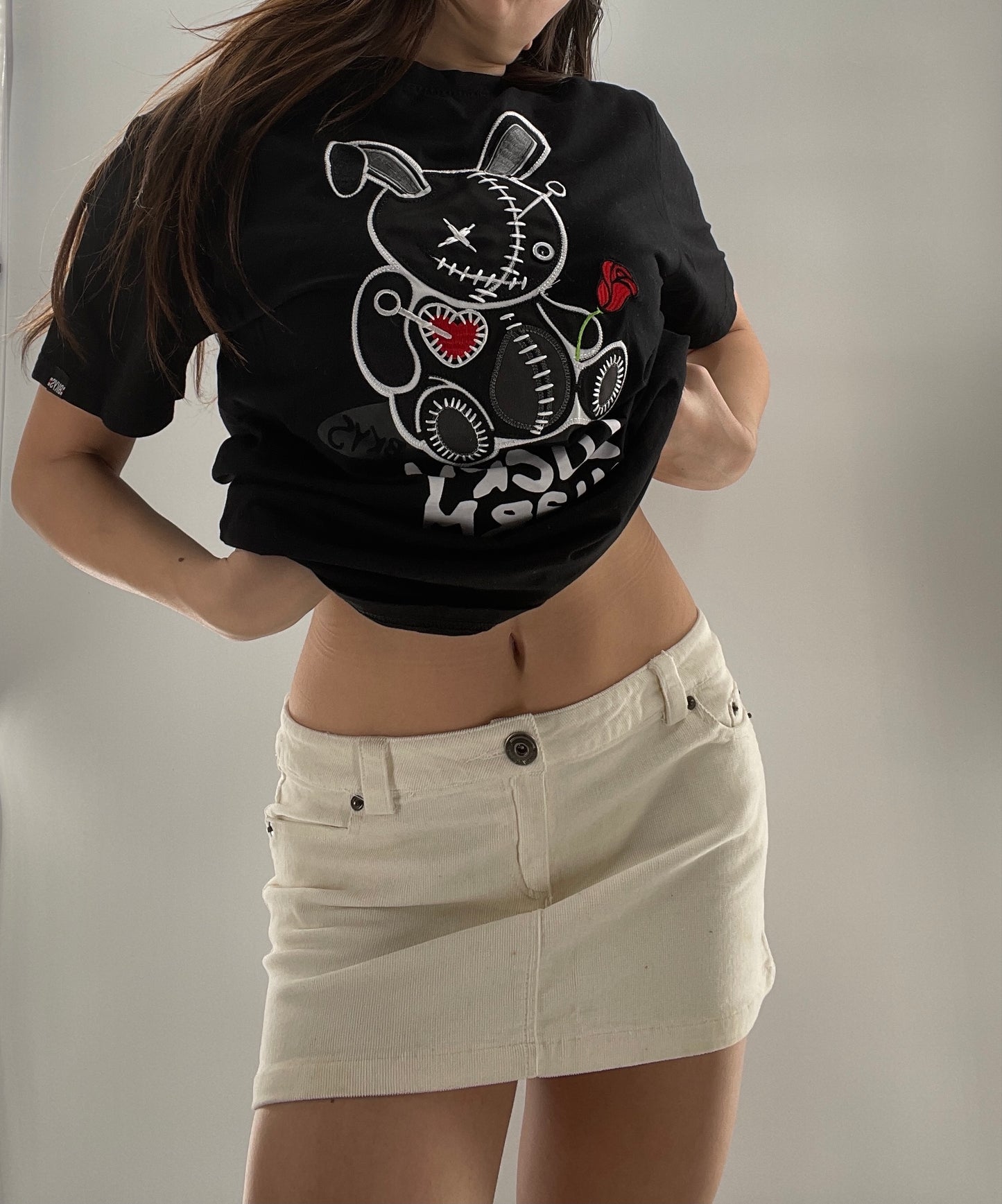 BKYS Black Lucky Charm Stitched Rabbit T (Small)