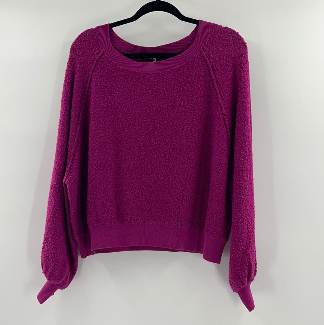 Free People Fuchsia Cropped Sweater (Size Small)