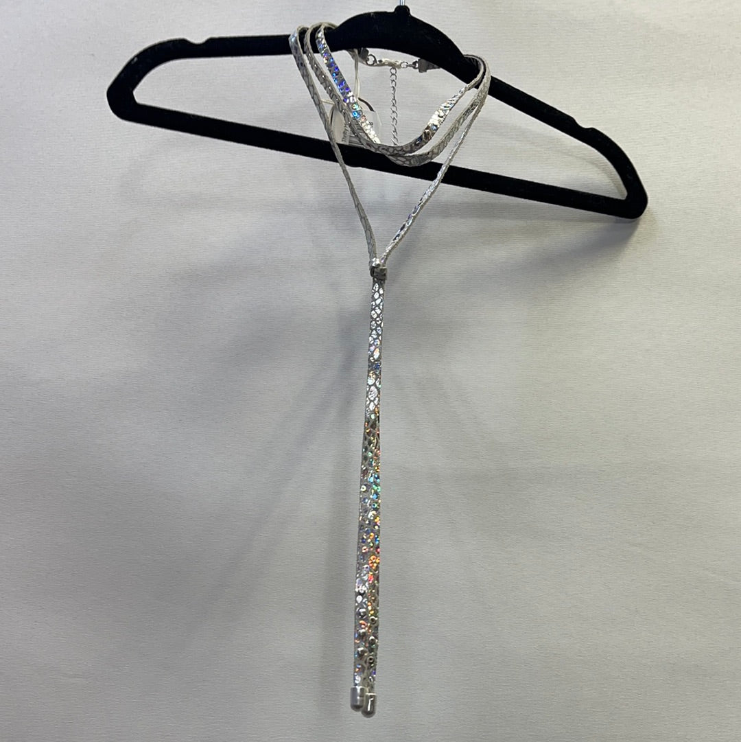 Urban Outfitters silver layered holographic necklace