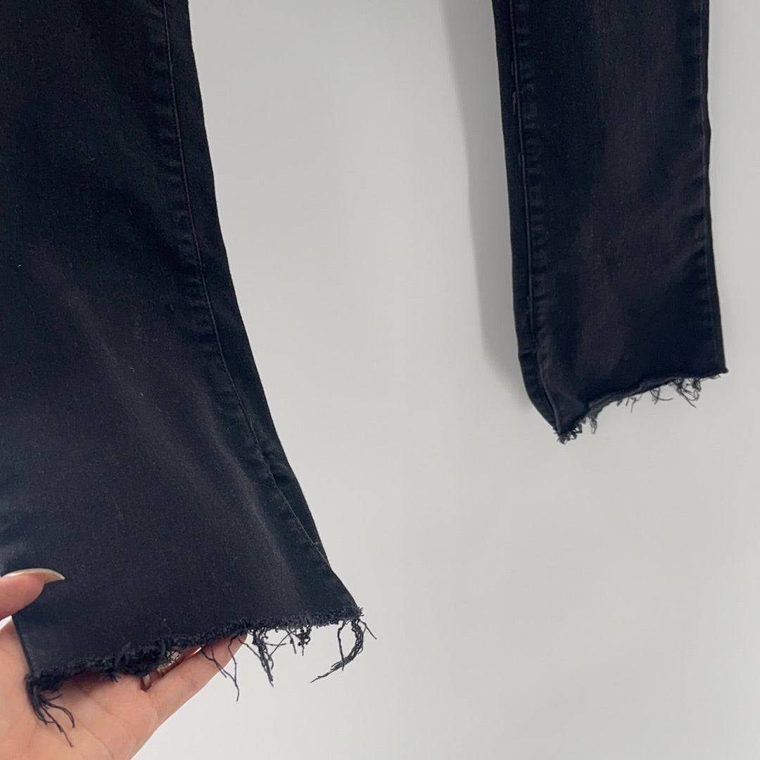 Paige Anthropologie Black Encrusted Zipper Jeans (Size 24)