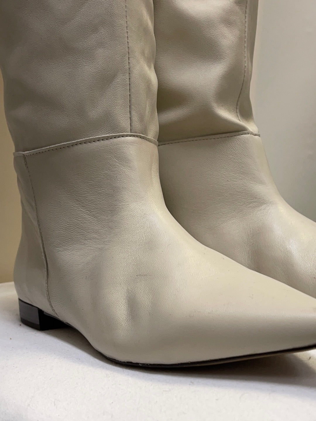 Free People Pointed White Mid-Calf Boot